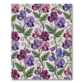 Purple Pink Blue Sweet Pea Vine Rug