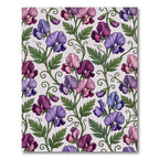 Purple Pink Blue Sweet Pea Vine Rug