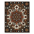 Earthy Tones Starburst Floral Medallion Rug