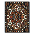 Earthy Tones Starburst Floral Medallion Rug