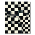 Black White Pixelated Checkerboard Cubes Rug