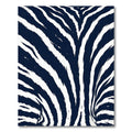 Deep Blue White Zebra Stripe Rug