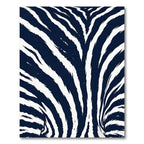 Deep Blue White Zebra Stripe Rug