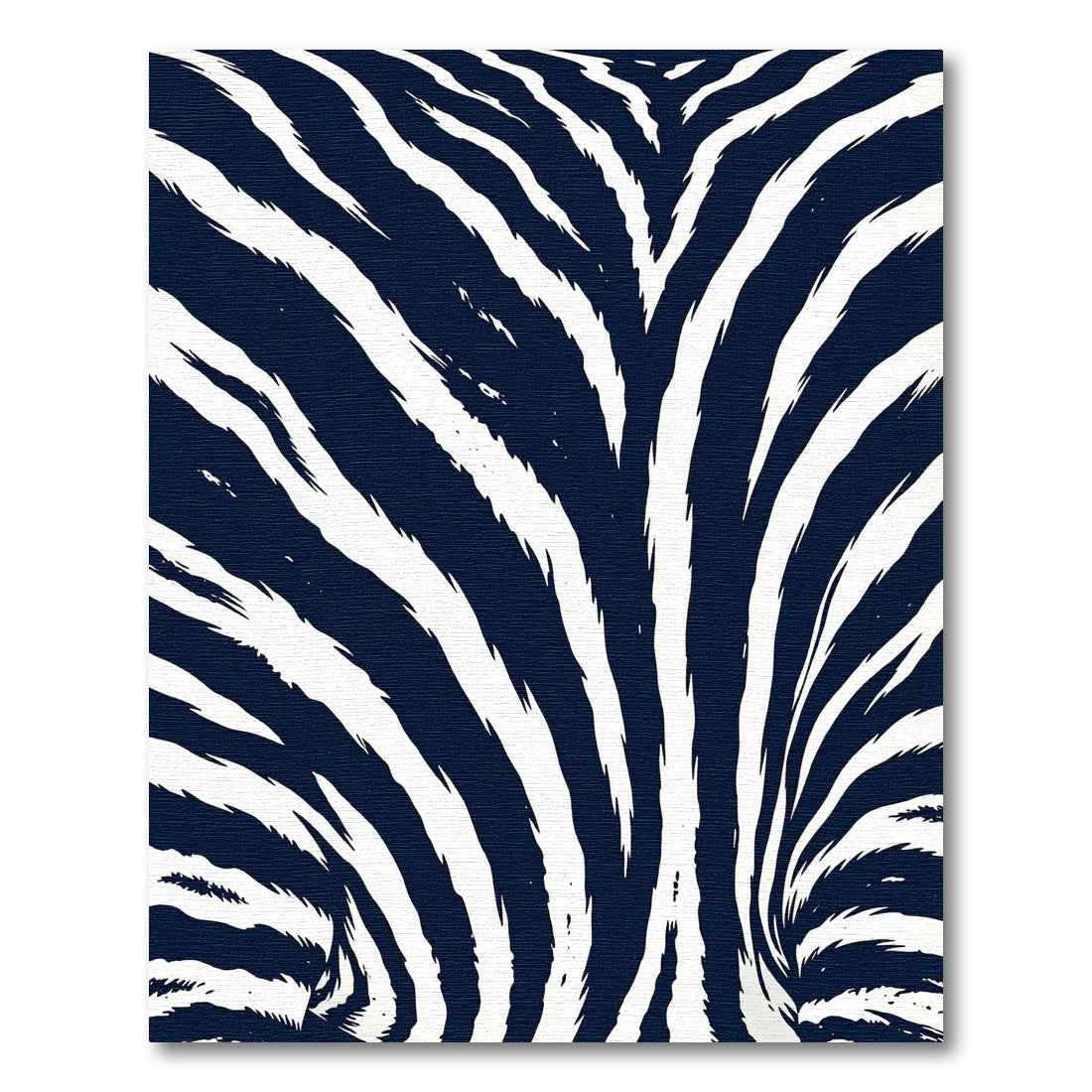 Deep Blue White Zebra Stripe Rug
