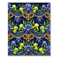 Royal Blue Iris Gold Baroque Swag Rug