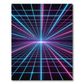 Neon Grid Cyberpunk Retrowave Perspective Rug