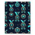 Neon Pixel Medal Gaming Arcade Space Rug