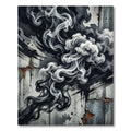 Monochromatic Gray Smoke Swirl Rug