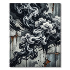 Monochromatic Gray Smoke Swirl Rug