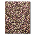 Ornate Floral Damask Burgundy Gold Rug