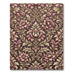 Ornate Floral Damask Burgundy Gold Rug