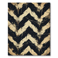 Grunge Black and Gold Chevron Rug