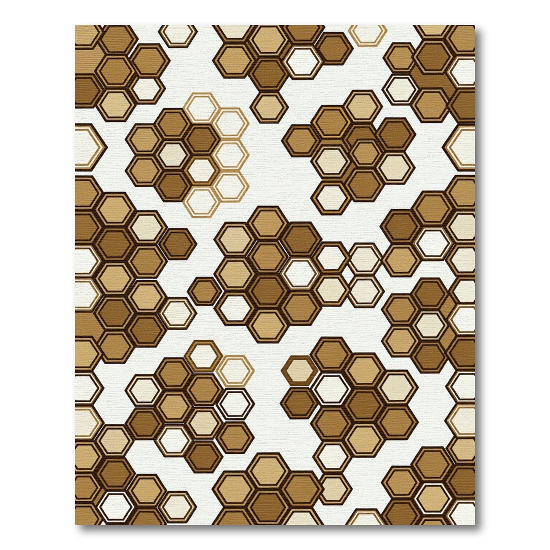 Caramel Hexagon Cluster Arrangement Rug