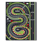 Dynamic Race Track Circuit Illustration Rug