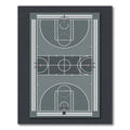 Minimalist Gray Basketball Court Graphic Rug