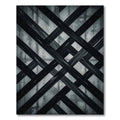 Modern Gray Intersecting Diagonal Line Rug