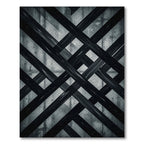 Modern Gray Intersecting Diagonal Line Rug
