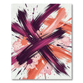 Abstract Crimson and Coral Brushstroke Art Rug