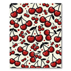 Playful Retro Cherry Red Berry Illustration Rug