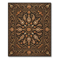 Ornate Golden Floral Paisley Medallion Rug