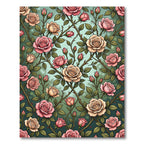 Elegant Rose Garden Floral Vines Rug
