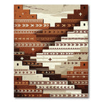 Terracotta Earthy Geometric Staircase Rug