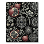 Rich Pomegranate Botanical Mandala Rug