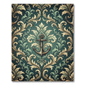 Victorian Teal Anchor Scroll Medallion Rug
