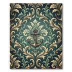 Victorian Teal Anchor Scroll Medallion Rug