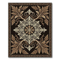 Elegant Bronze Acanthus Scroll Medallion Rug