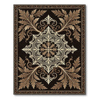 Elegant Bronze Acanthus Scroll Medallion Rug