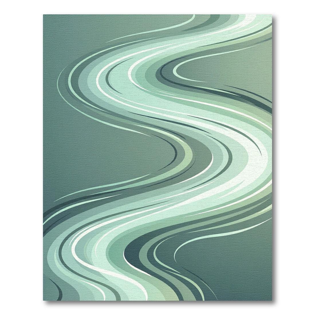 Serene Teal Swirl Wave Rug
