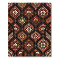 Ornate Crimson Floral Damask Scroll Rug