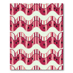 Modern Wavy Watermelon Seed Geometric Art Rug