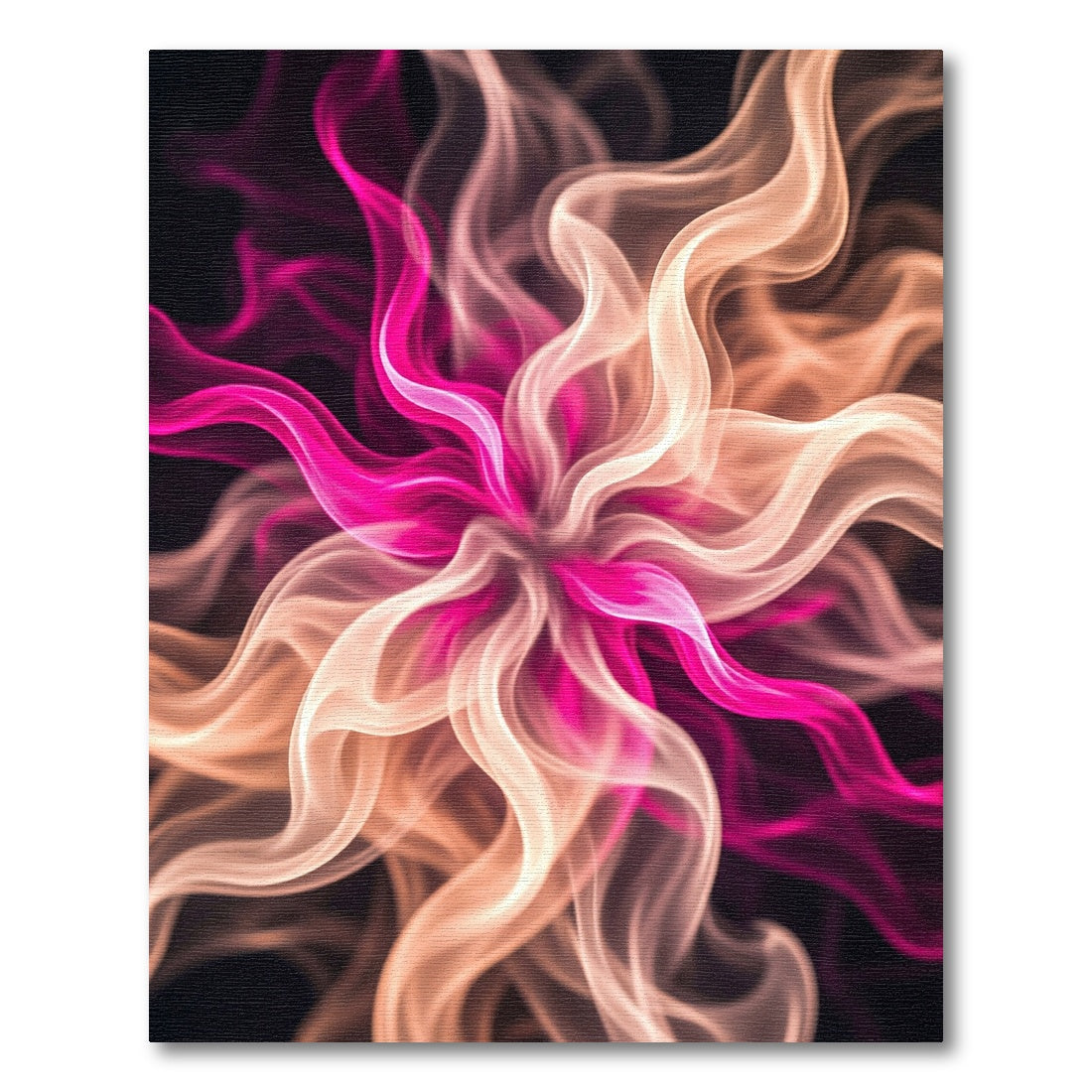 Radiant Pink Cream Abstract Swirl Rug