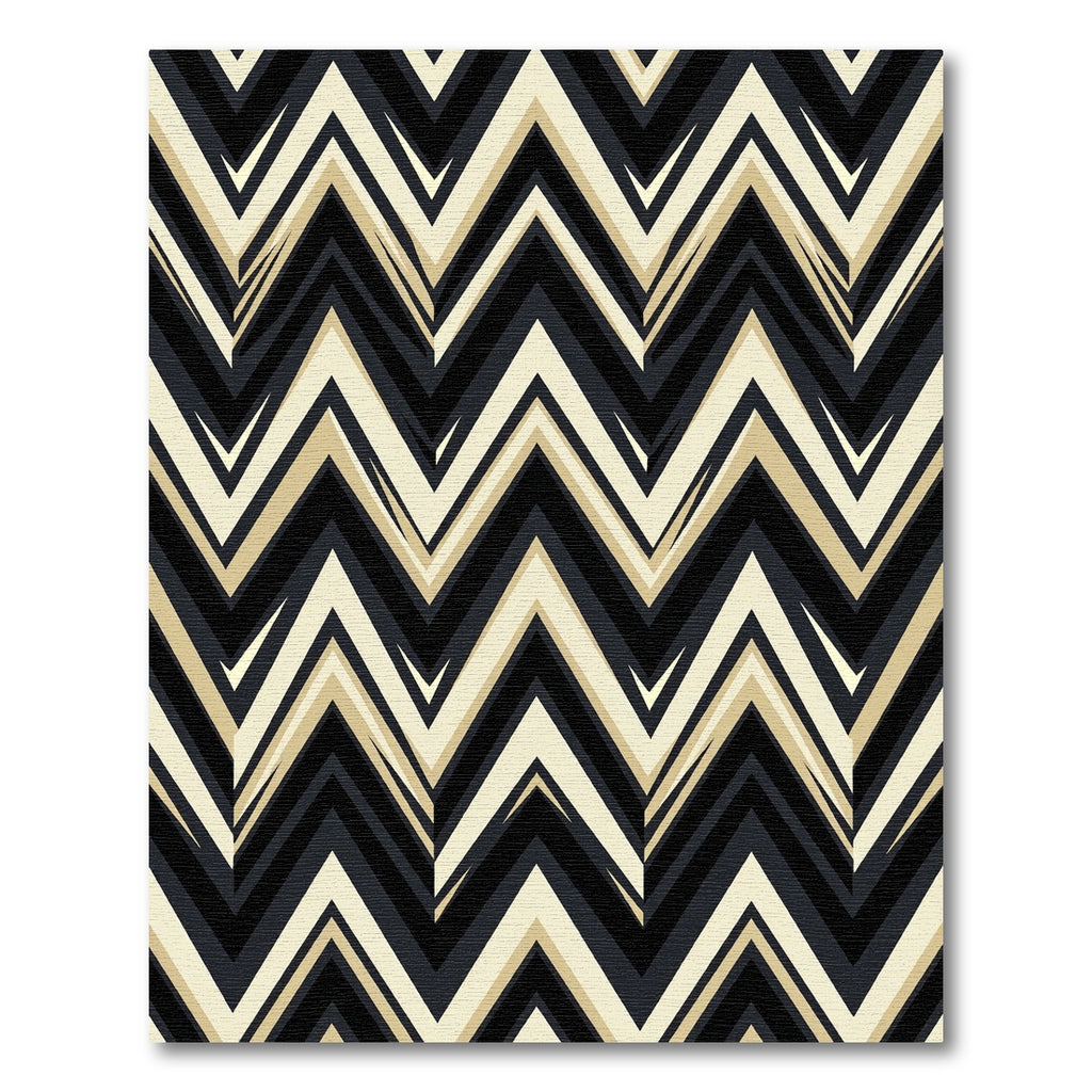 Bold Black Cream Chevron Stripes Rug