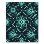 Teal Atomic Satellite SciFi Pattern Rug