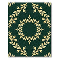 Golden Laurel Wreath Leafy Damask Rug