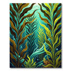 Lush Teal Kelp Seaweed Forest Rug