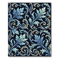 Azure Gold Swirling Leaf Flourish Rug
