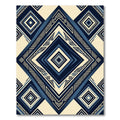 Navy Blue Geometric Diamond Art Rug