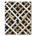 Modern Beige Interwoven Geometric Lattice Rug