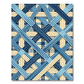 Blue Interwoven Plaid Geometric Rug