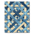 Blue Interwoven Plaid Geometric Rug