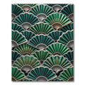 Emerald Green Gilded Fan Repeat Rug