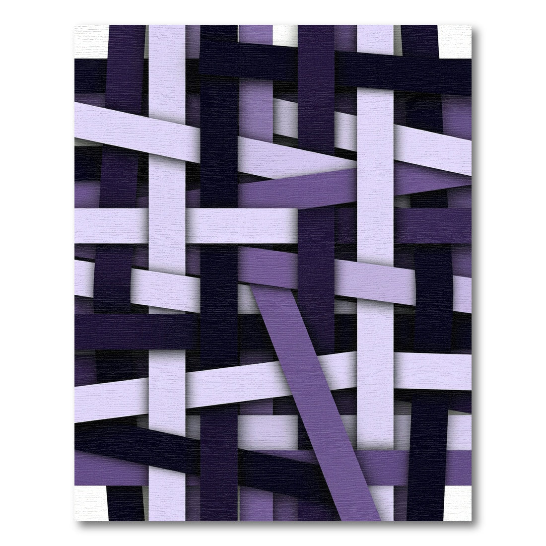 Modern Purple Interwoven Geometric Ribbon Rug