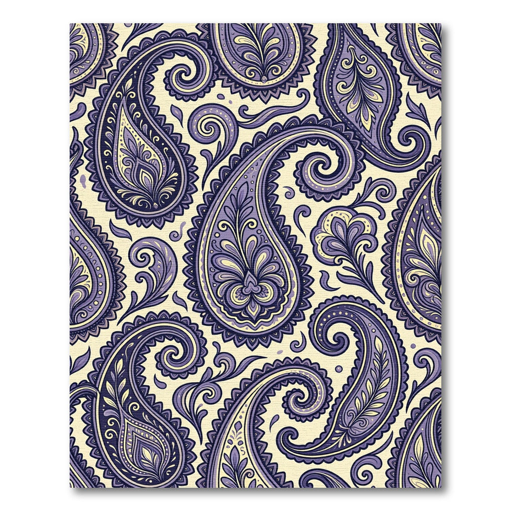 Violet Paisley Floral Swirl Rug