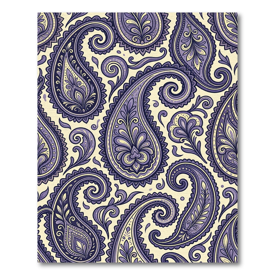 Violet Paisley Floral Swirl Rug
