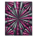Pink And Gray Burst Heart Rug