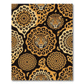 Jungle Leopard Face Gold Medallion Rug